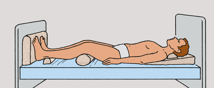 Schaubild für die flache Rückenlagerung in der Pflege