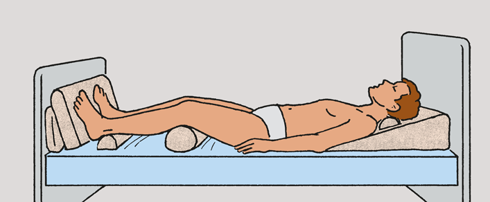 Schaubild für die Oberkörperhochlagerung in der Pflege