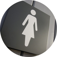 Schild einer Damentoilette
